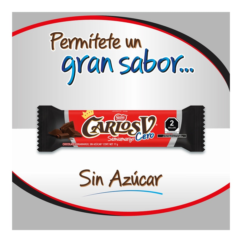 Chocolate Carlos V Cero Azucar 17 G 7506475100953