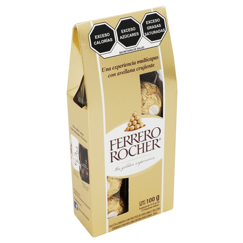 Chocolate Ferrero Rocher 100 G Con 8 Piezas 009800120802  perfil 4