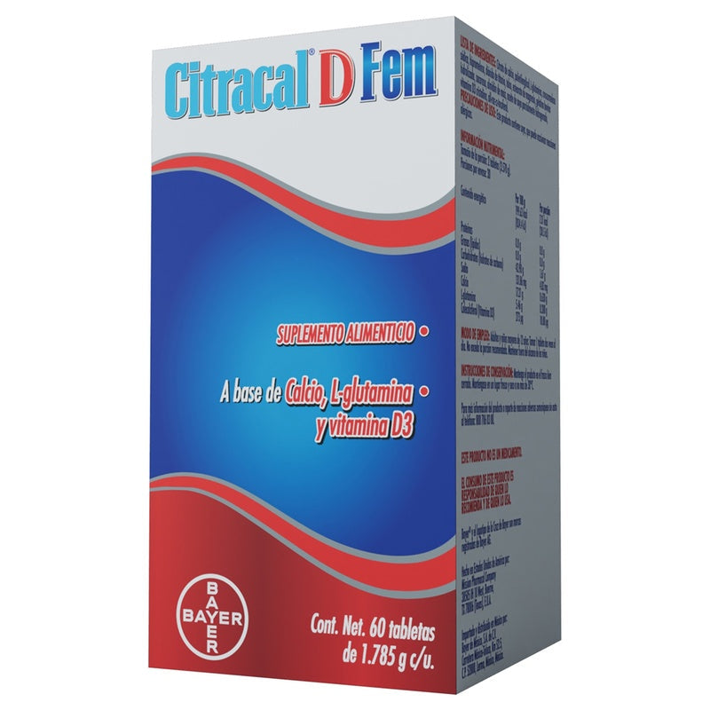 Citracal D Fem Suplemento Alimenticio Con 60 Tabletas 7501008499610  perfil 3