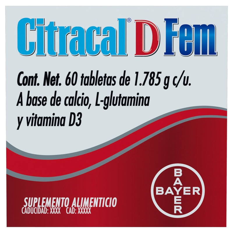 Citracal D Fem Suplemento Alimenticio Con 60 Tabletas 7501008499610  perfil 4