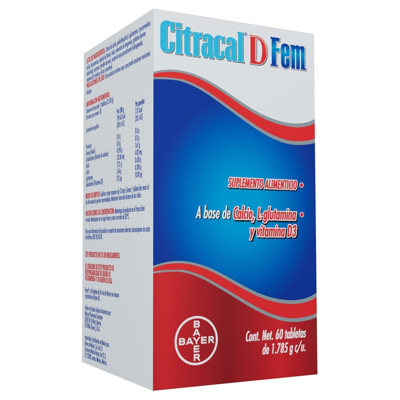 Citracal D Fem Suplemento Alimenticio Con 60 Tabletas 7501008499610  perfil 5
