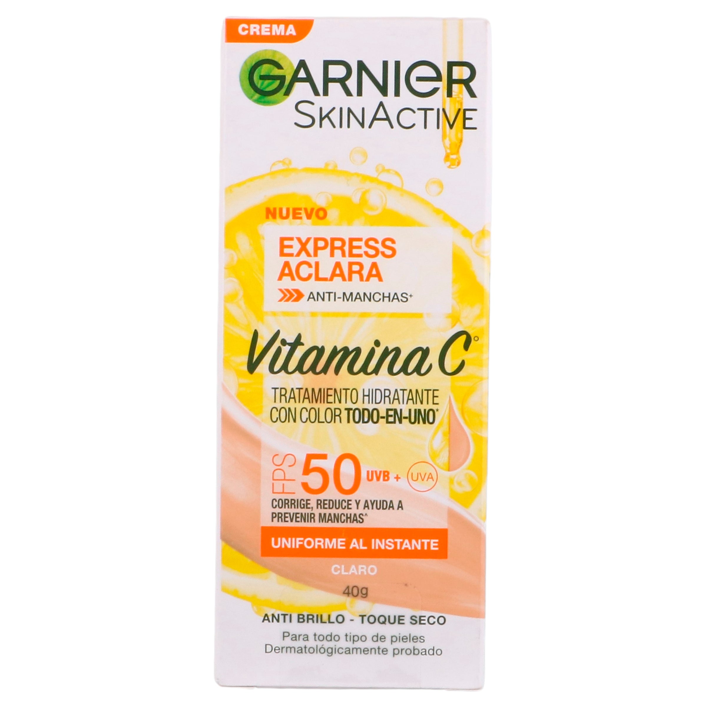 Crema Garnier Express Tono Claro Hidratante Con Color 40 G 7899706192910