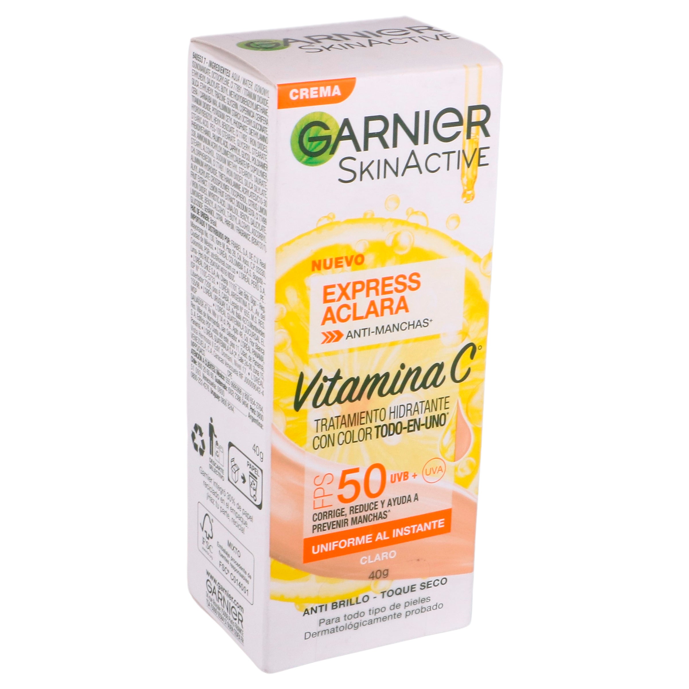 Crema Garnier Express Tono Claro Hidratante Con Color 40 G 7899706192910 perfil 2