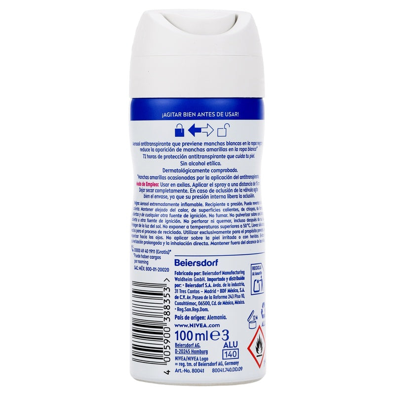 Desodorante Nivea Black & White Original Spray 100 Ml 4005900388353 reverso