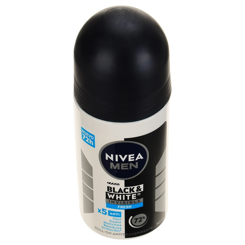 Desodorante Nivea Men Black White Fresh R-On 50 Ml 4006000107127  perfil 6