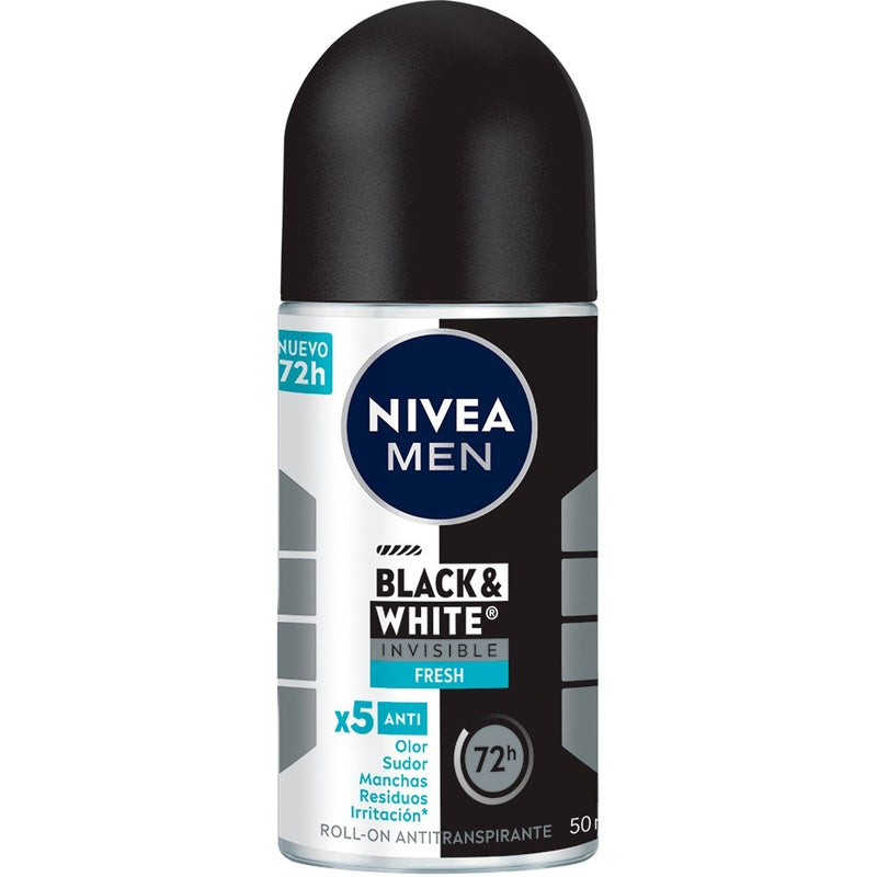 Desodorante Nivea Men Black White Fresh R-On 50 Ml 4006000107127  perfil 9