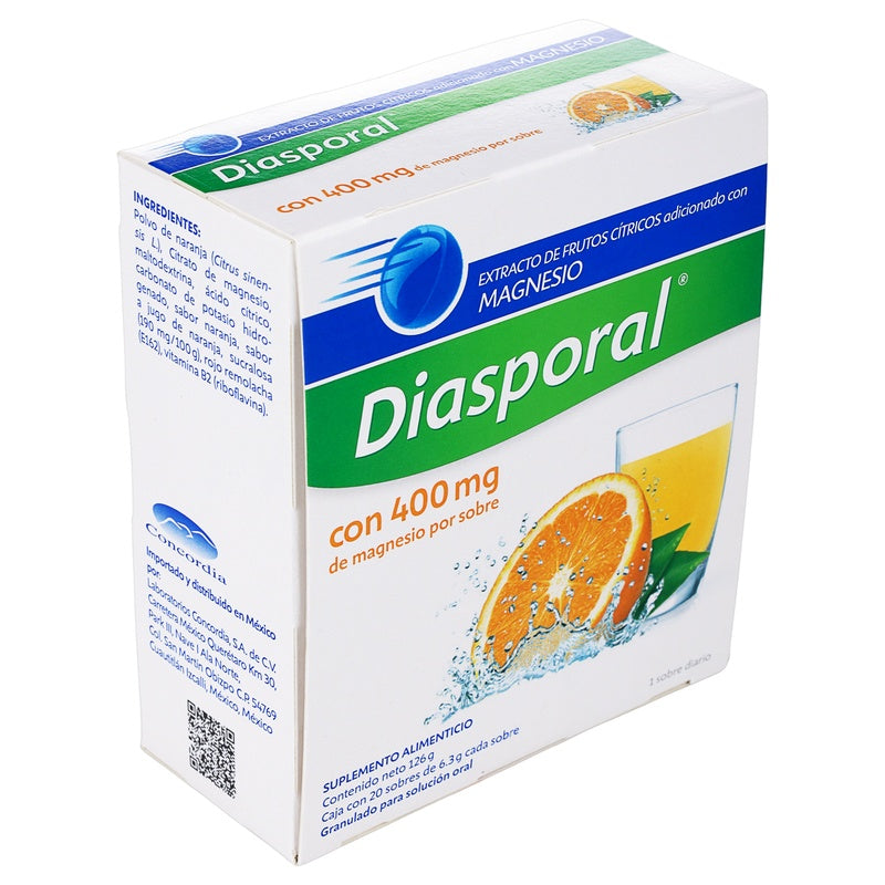 Diasporal 400 Mg Suplemento Alimenticio Con 20 Sobres Granulado 7502209710528  perfil 4