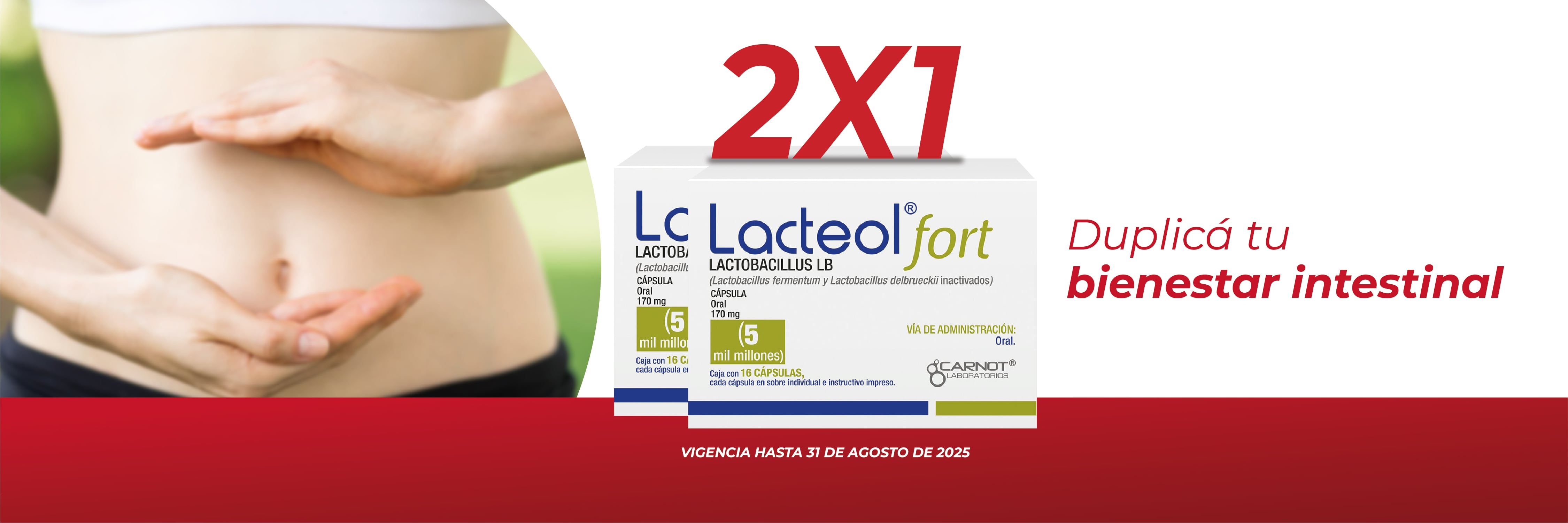 Duplica tu bienestar intestinal, 2 por 1 en Lacteol Fort en Farmacias San Jorge
