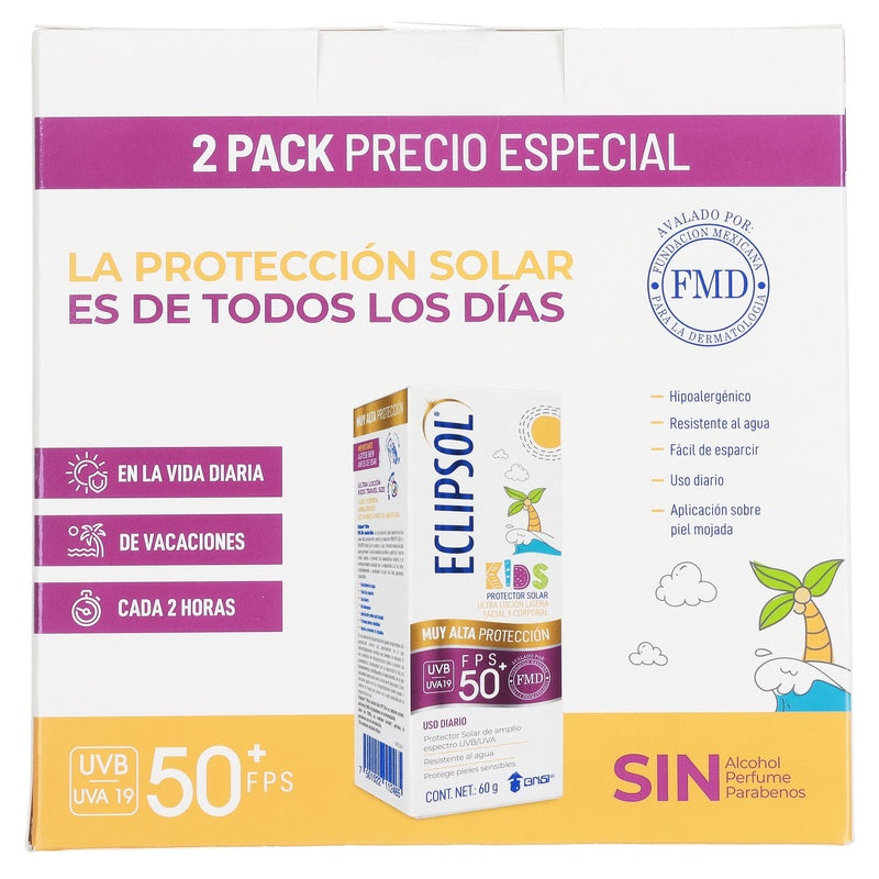 Eclipsol Kids Ultra + 50 Fps 2 Pack 810120501406  perfil 8