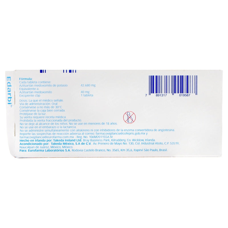 Edarbi 40 Mg Con 28 Tabletas 7891317019587  perfil 5