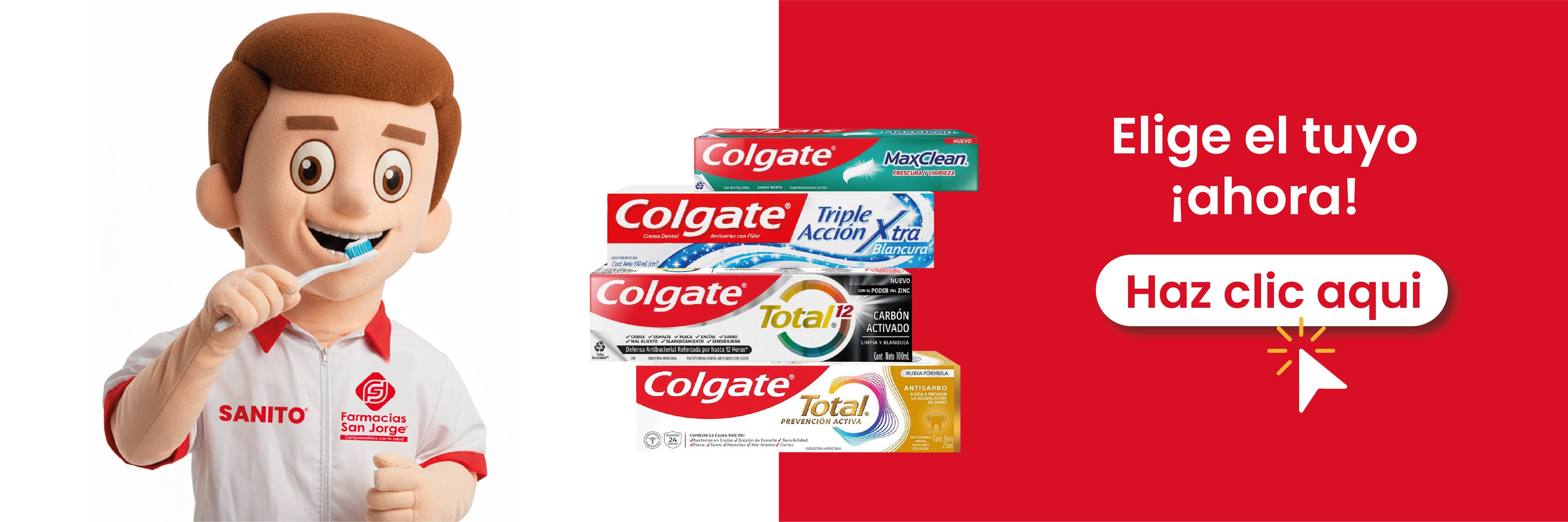 Elige el tuyo ahora colgate