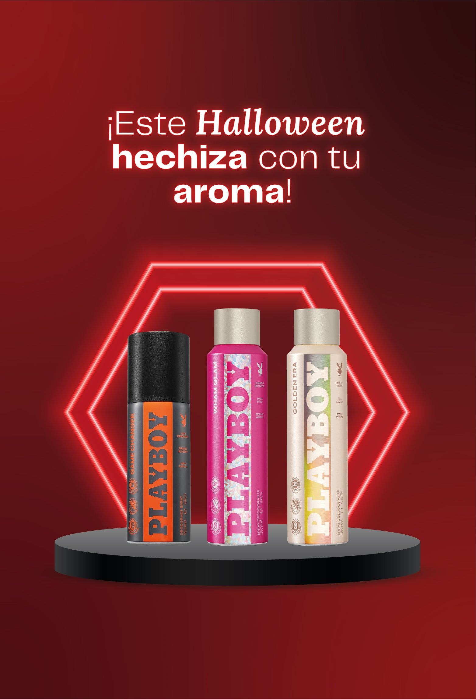Este halloween hechiza con tu aroma con desodorantes playboy
