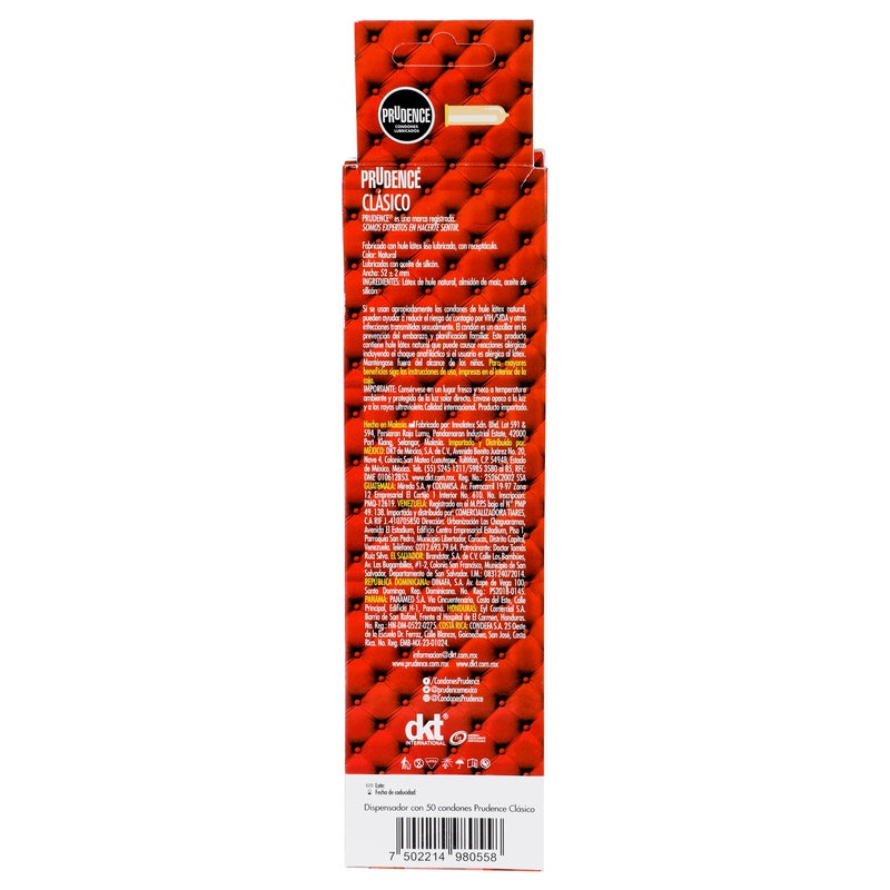 Exhibidor Preservativos Prudence Clasico Con 50 Piezas 7502214980558 