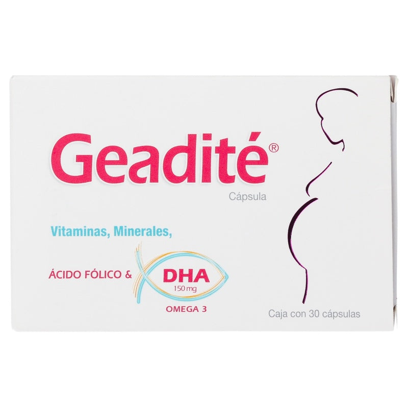 Geadité Acido Folico Y Dha Vitaminas Y Minerales Con 30 Capsulas