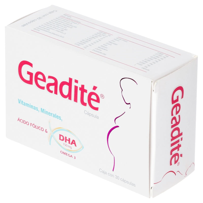 Geadité Acido Folico Y Dha Vitaminas Y Minerales Con 30 Capsulas