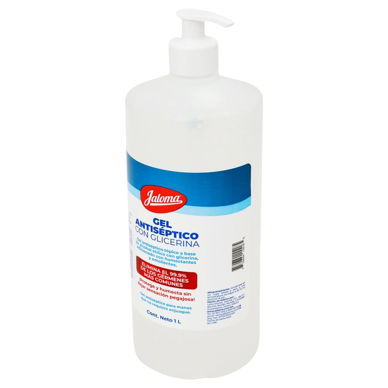 Gel Antibacterial Antiseptico Con Glicerina Jaloma 1 Litro 759684155185  perfil 3