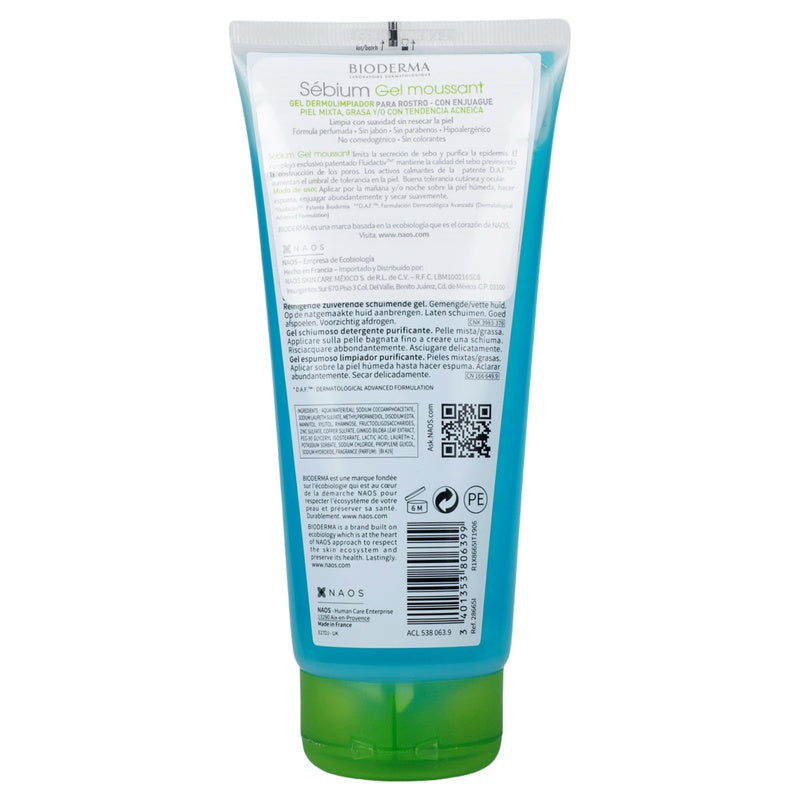 Gel Limpiador Sebium Moussa Piel Mixta 200 Ml 3401353806399  perfil 11
