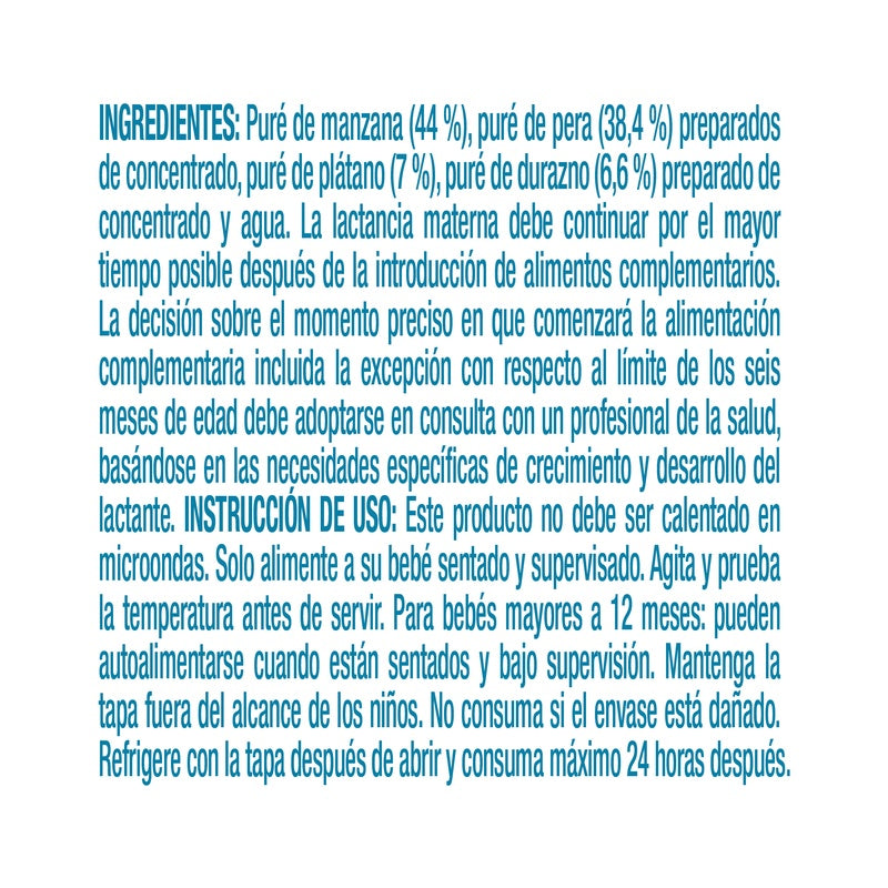 Gerber Flexipack Jr Manzana-Pera-Platano-Durazno120 G 7501000909735  perfil 4
