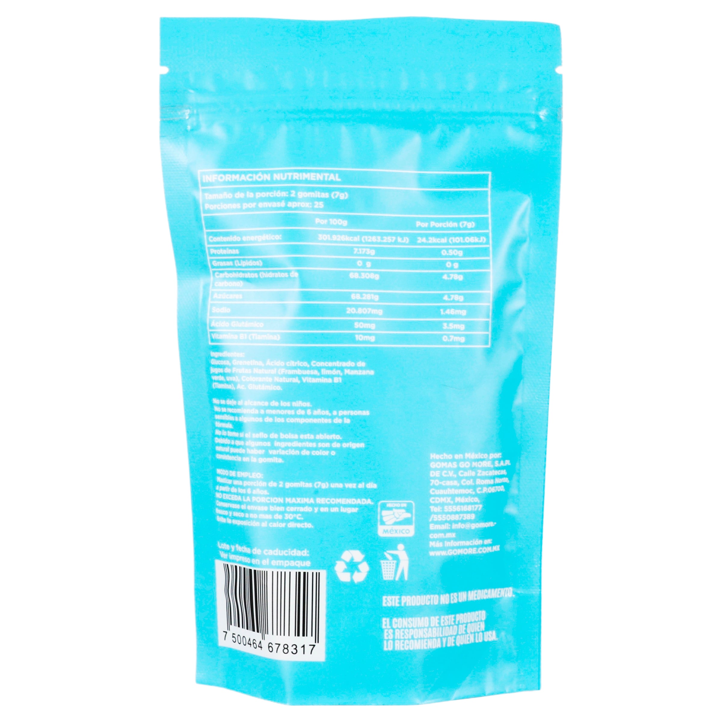 Gomore Gomitas Kids Con Vitaminas B1 & Acido Glutamico 180 G Suplemento Alimenticio 7500464678317