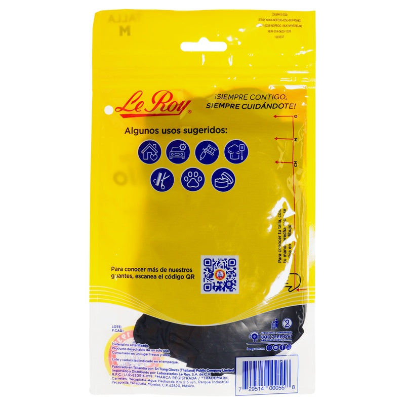 Guante Le Roy Nitrilo Multiusos Mediano Con 8 Piezas 729514000558  perfil 3