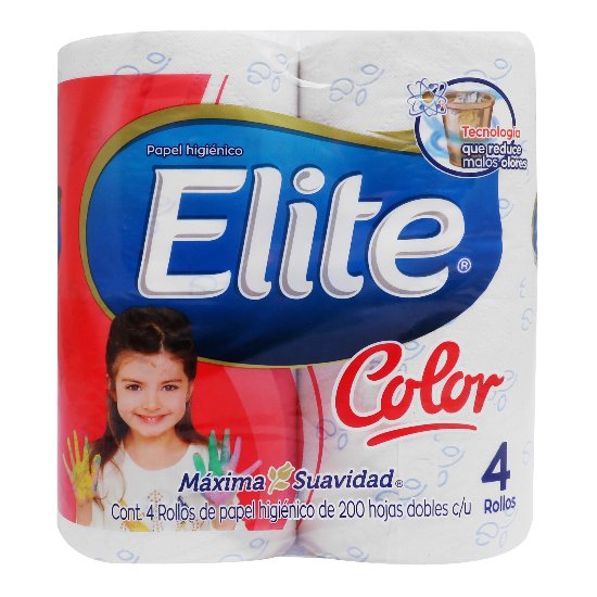 Papel Higienico Elite Color 200 Hojas Dobles C/4 Rollos-1