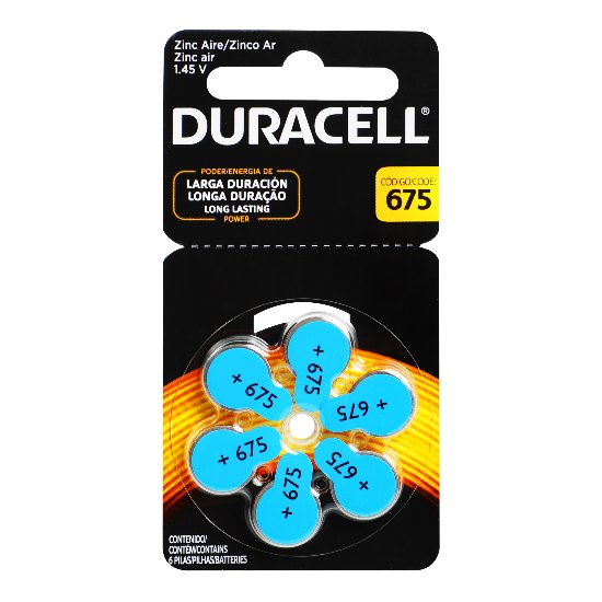 Pila Duracell 675 Zinc 1.45 V Con 6 Piezas-1