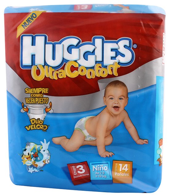 Pañal Huggies Ultra Confort Etapa 3 Niño Con 14 Piezas-1