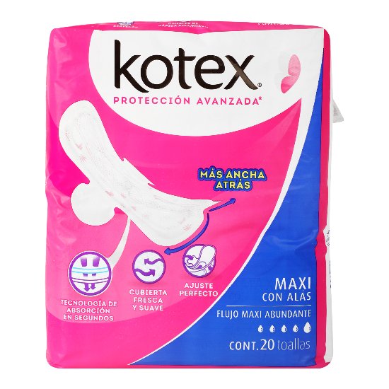 Toallas Sanitarias Kotex Max Con Alas 20 Piezas-1