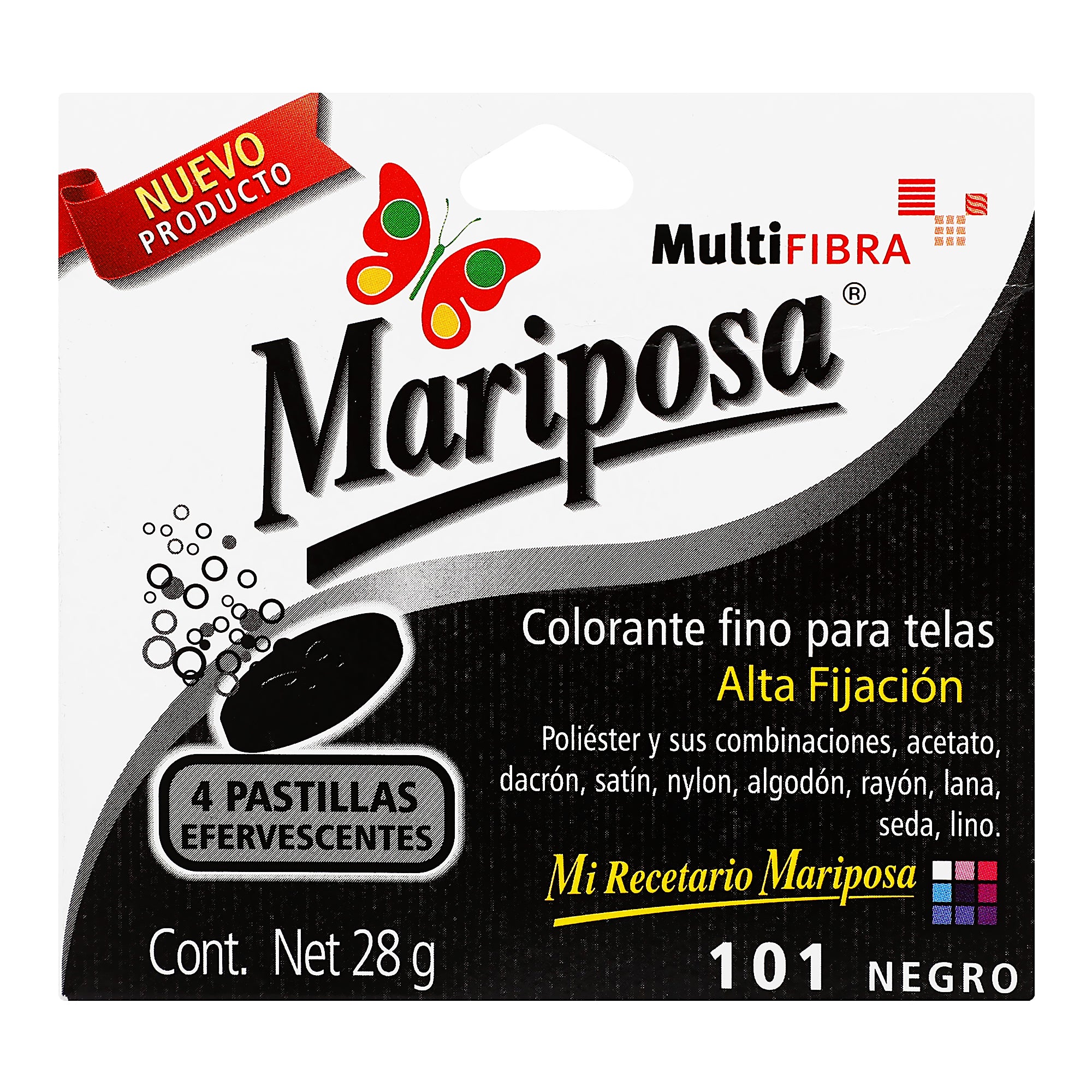 Colorante Mariposa Negro 101 Pastillas 4 32 G-1