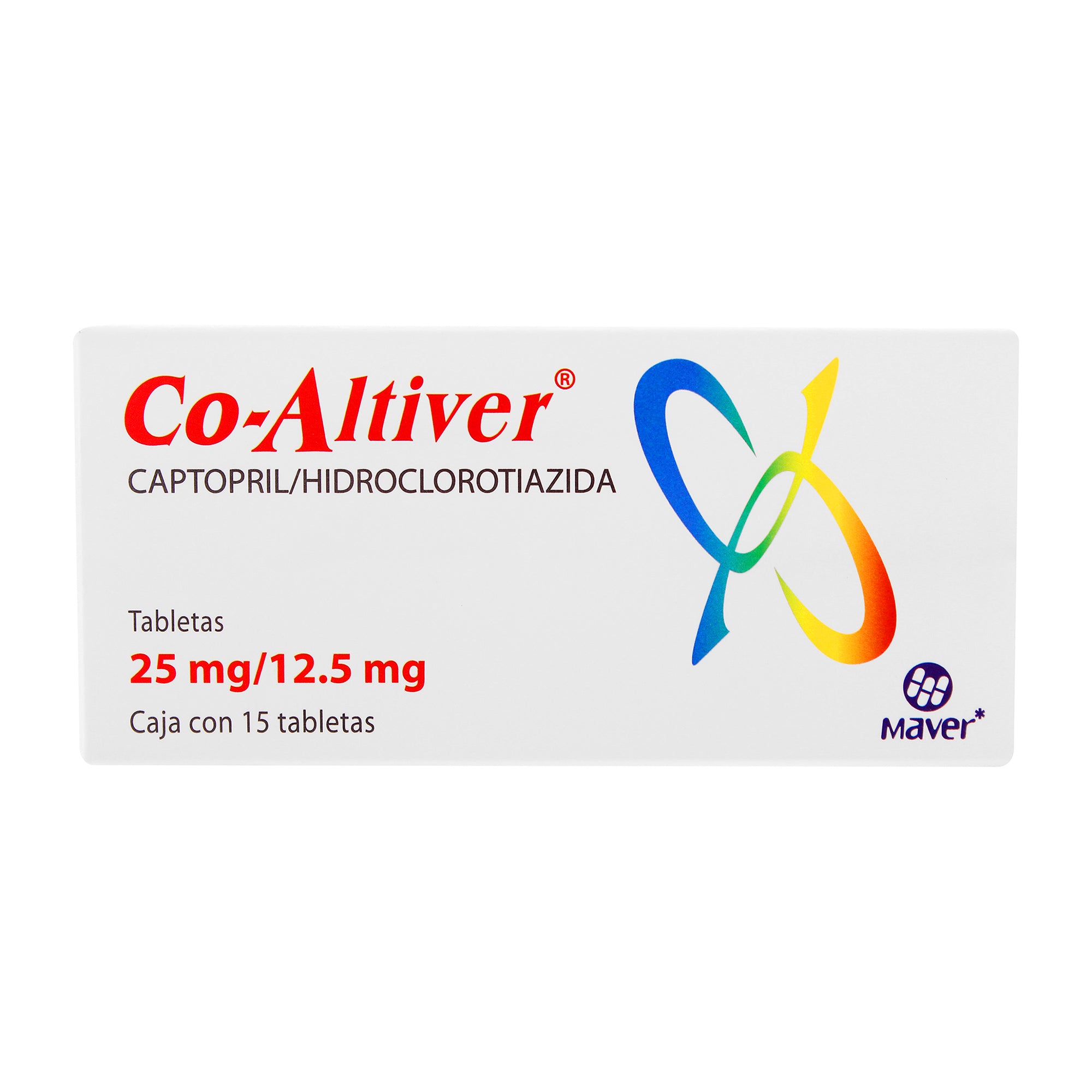 Co-Altiver (Captopril/Hidroclorotiazida) 25/12.5 Mg Con 15 Tabletas-2