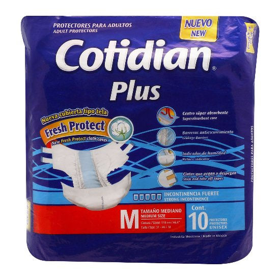 Cotidian Pañal Adulto Mediano C /10 Piezas-1