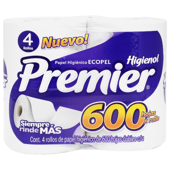 Paq. Papel Hig Premier Max 600 Hjas Con 4 Rollos-1