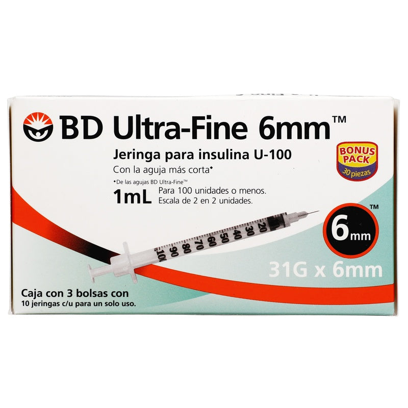 Jeringa 1 Ml Bd Insulina 31 G X 6 Mm Con 30 Piezas 382903267873  perfil 7
