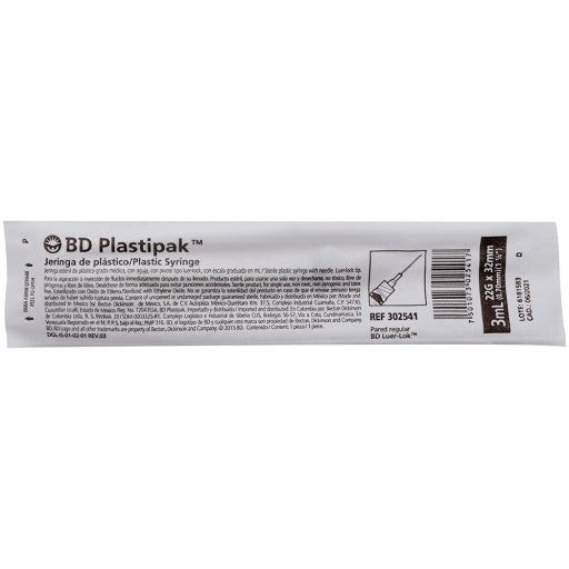 Jeringa Plastipak 3 Ml Negra 22 X 32 Plastipak 7501073025417  perfil 3