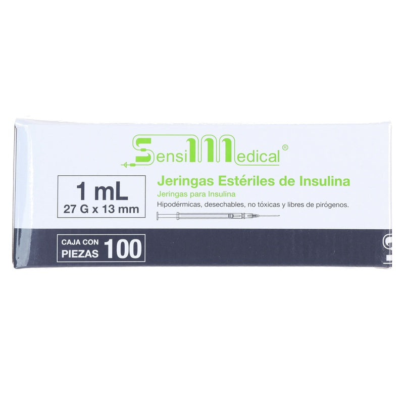 Jeringa Sensimedical 1 Ml Gris 27 G X 13 Mm Con 100 Piezas 7506022301888  perfil 6