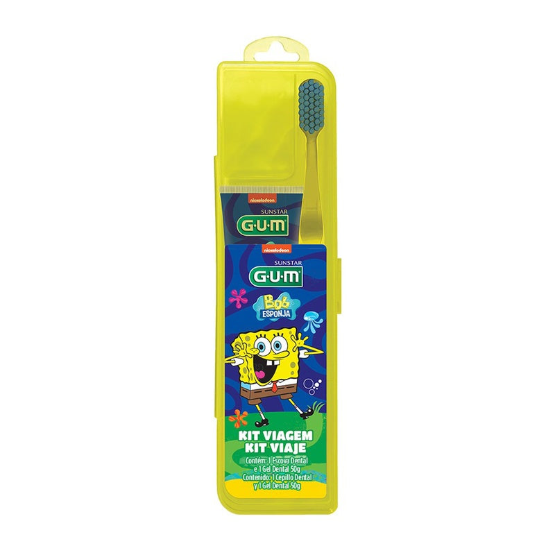 Kit Viaje Gum Cepillo Dental + Gel Bob Esponja 7898185415114 perfil 2