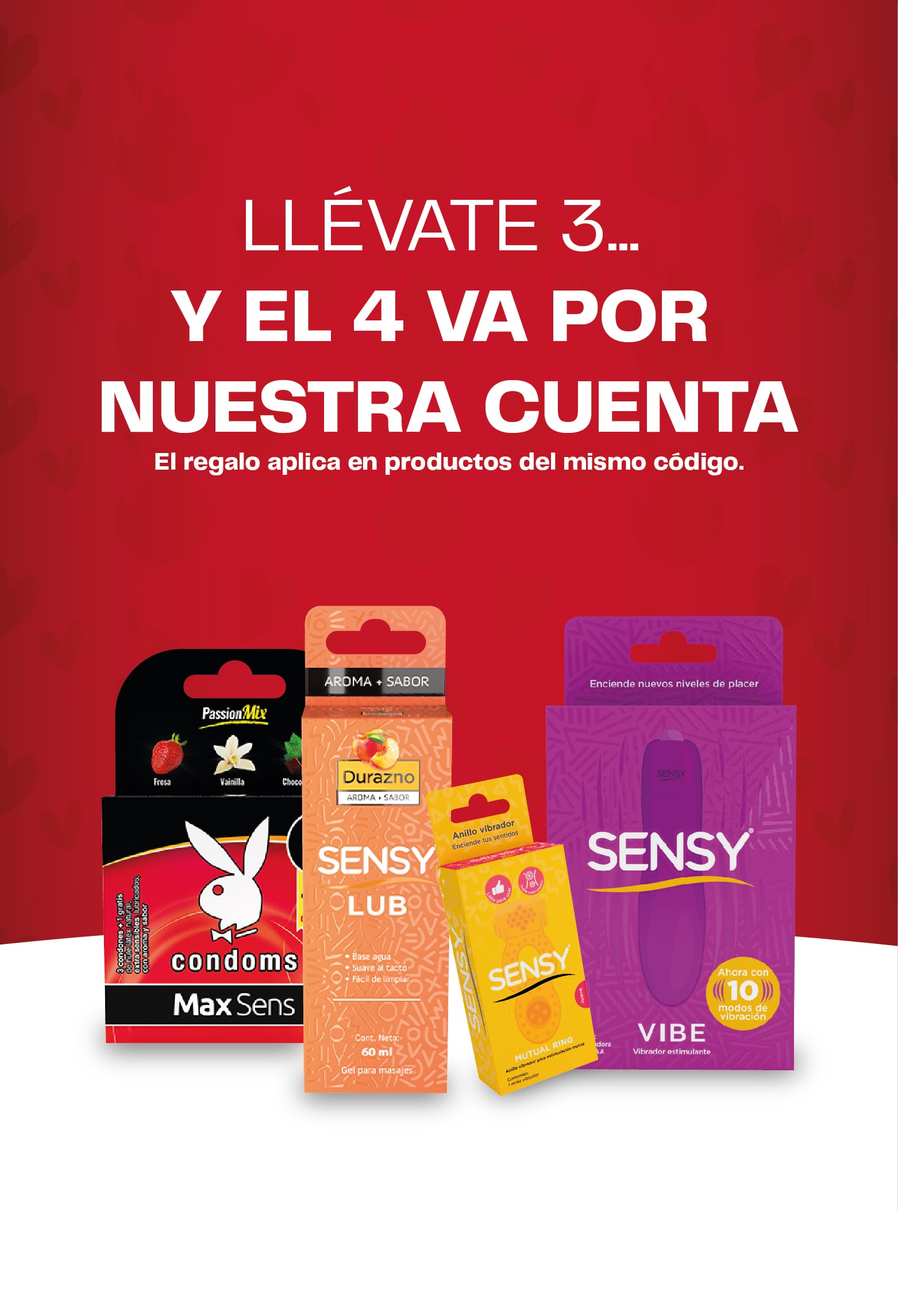 Llévate 3 piezas y la 4ta va por nuestra cuenta, en Farmacias San Jorge tienes grandes promociones