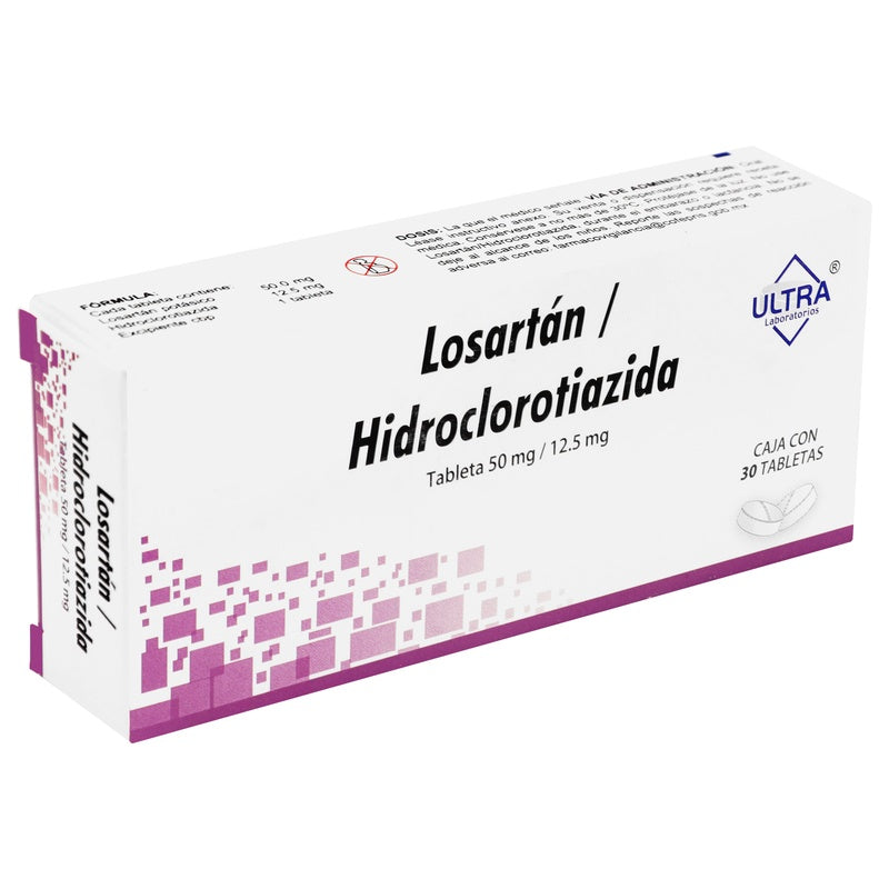 Losartan/Hidroclorotiazida 50/12.5 Mg Con 30 Tabletas 7502216795204  perfil 2