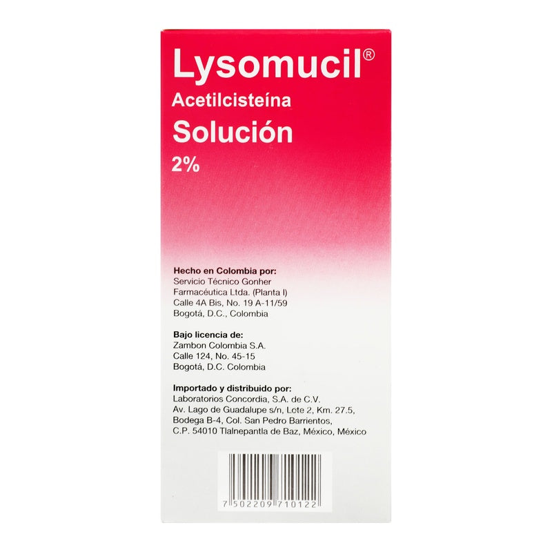 Lysomucil 2% Frambuesa Solucion 120 Ml 7502209710122 