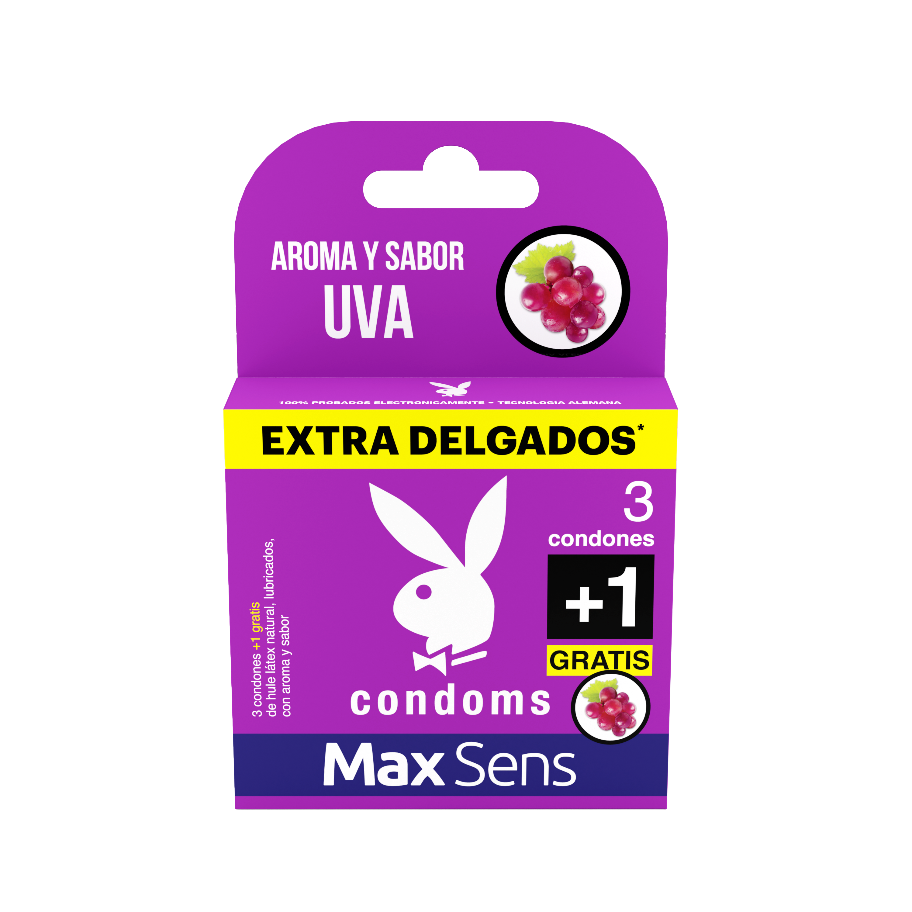 Preservativo Playboy Maxsens Uva  3+1