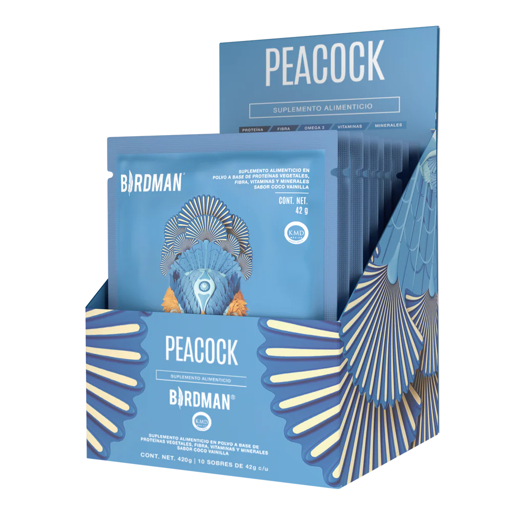 Peacock Plant Meal Pack Coco-Vainilla Con 10 Sobres 420 G Birdman