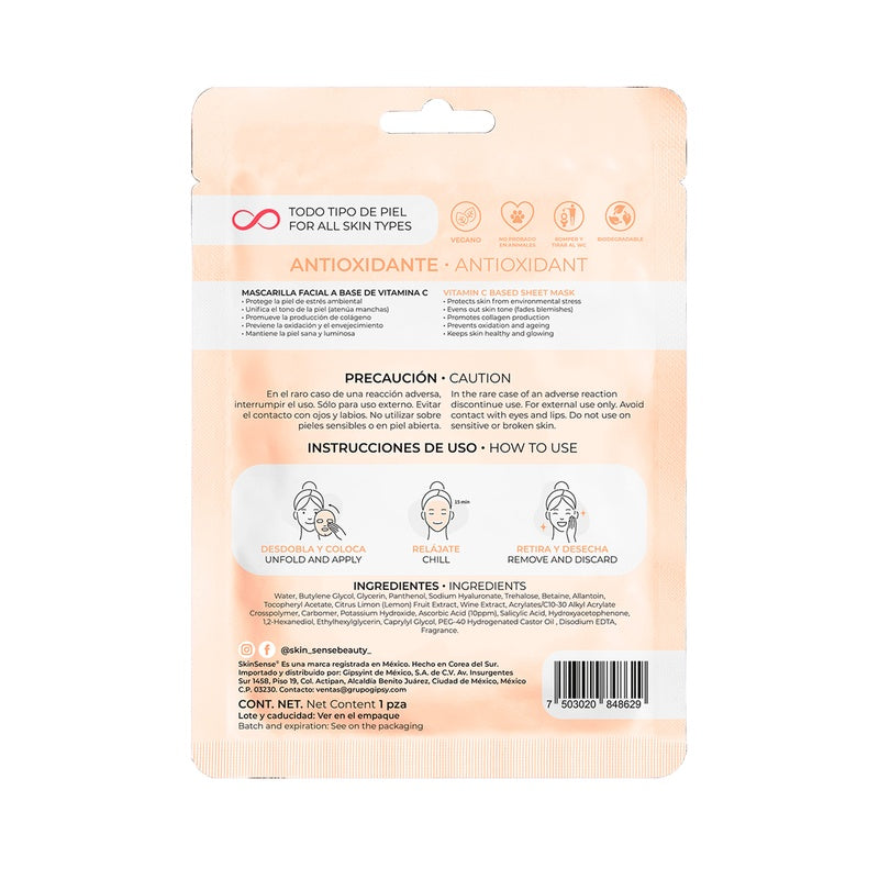 Mascarilla Facial Skin Sense Vitamina C Aclara E Ilumina 25 G 7503020848629  perfil 2