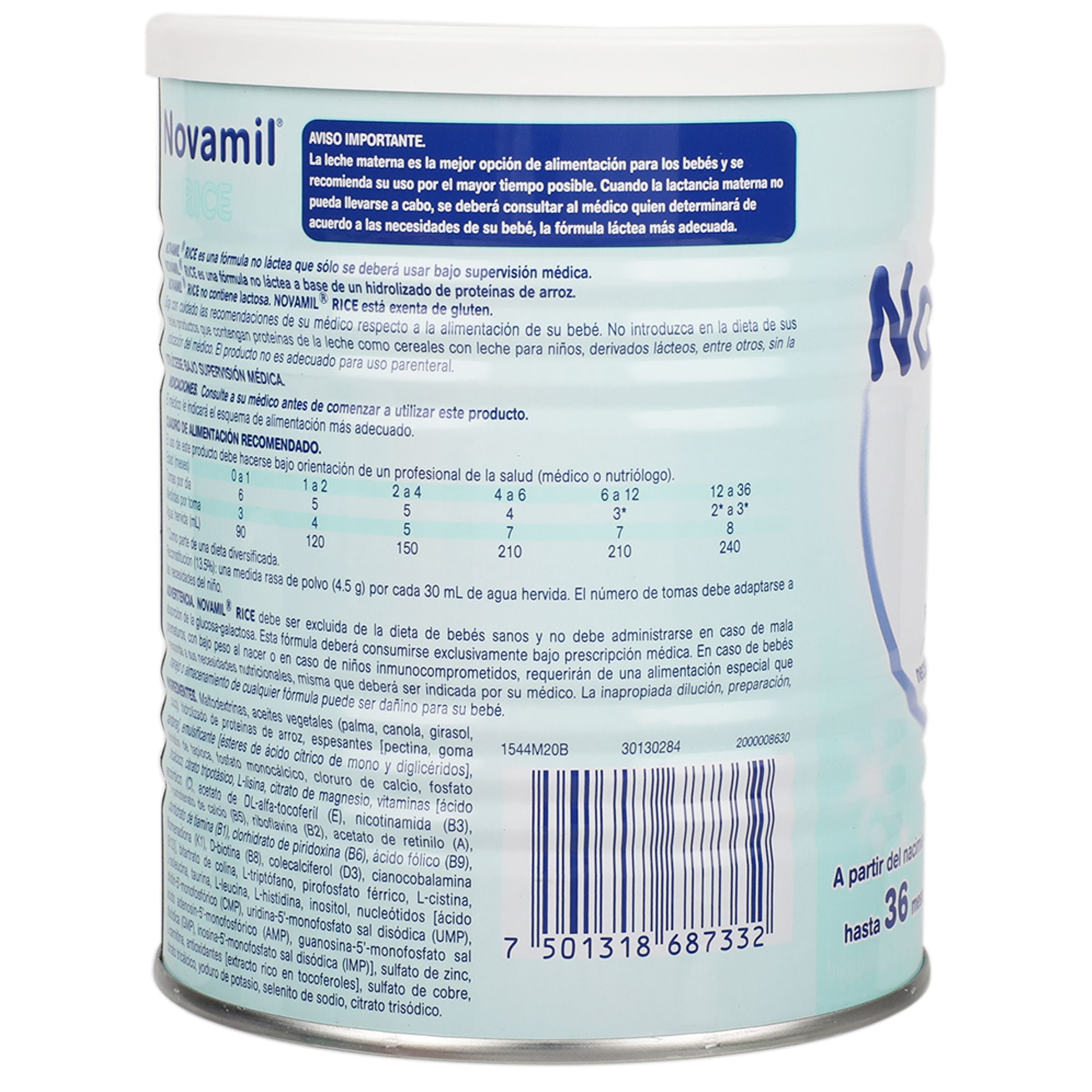 Novamil Rice Formula No Lactea 400 G 7501318687332 perfil 9
