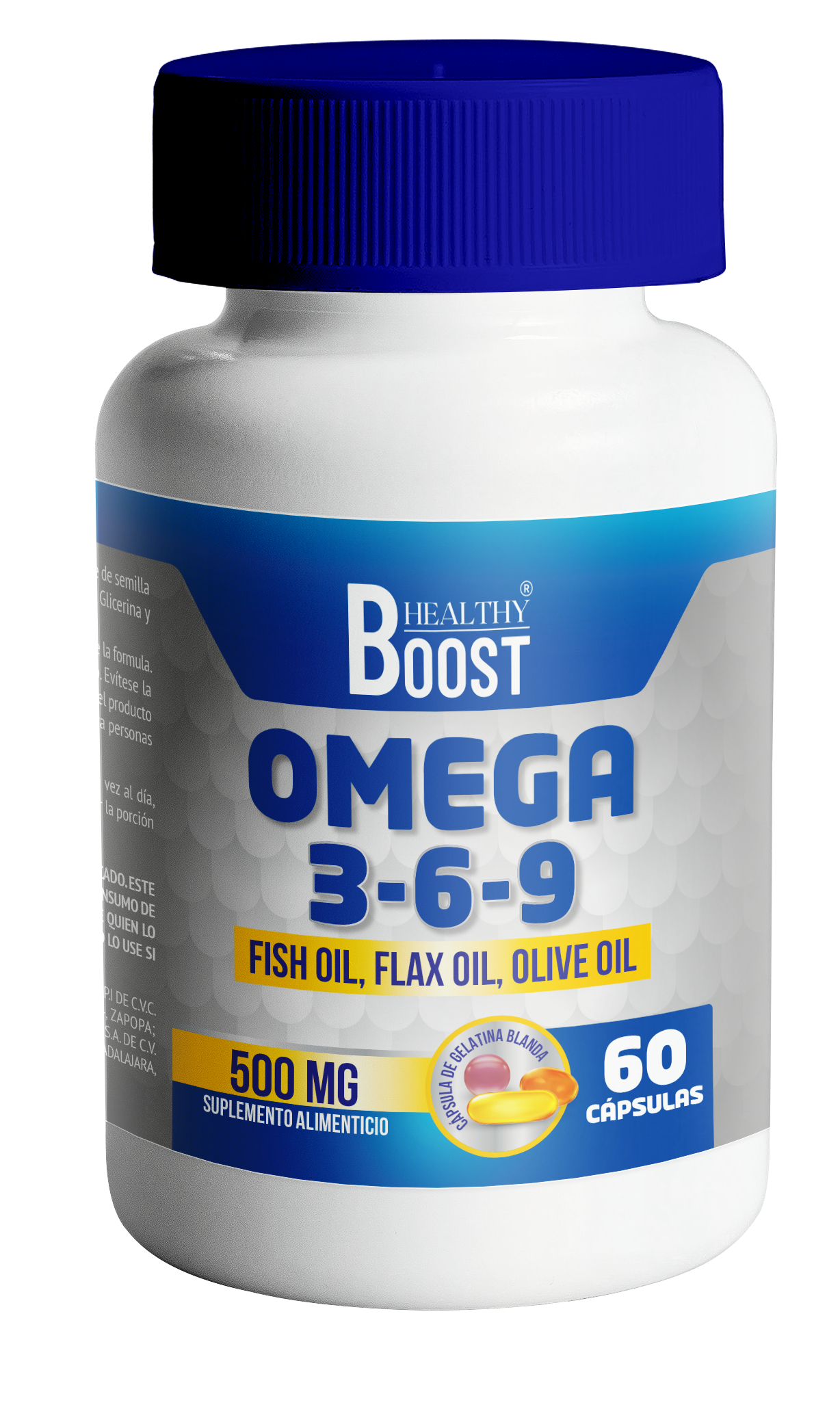 Omega 3 6 9 Pescado Linaza Oliva Con 60 Capsulas Healthy Boost