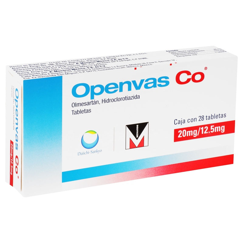 Openvas Co 20/12.5 Mg Con 28 Tabletas 7506317100332  perfil 7