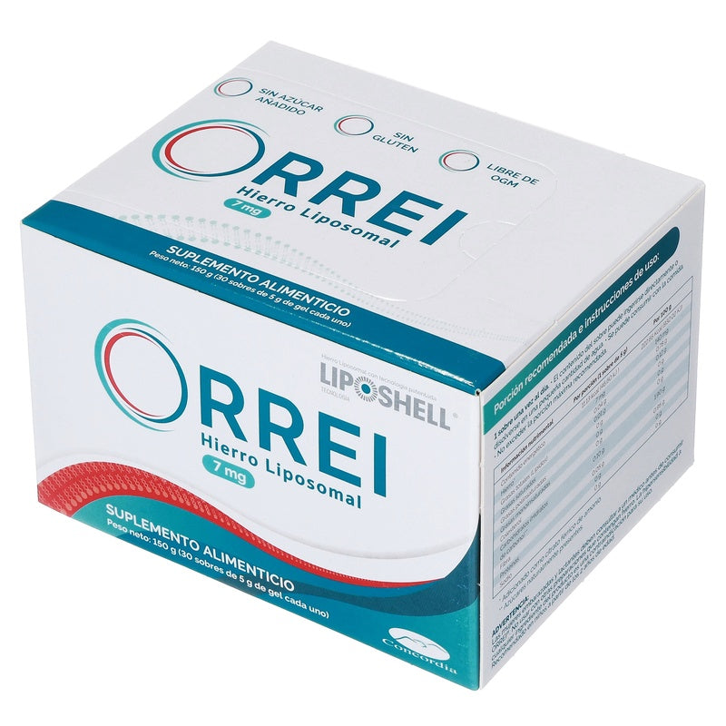 Orrei 7 Mg Suplemento Alimenticio Con 30 Sobres Gel 5 G 7502209710559  perfil 7