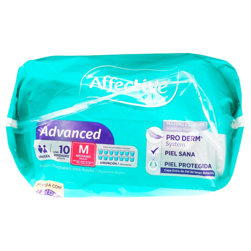 Pañal Affective Advanced Adulto Mediano Con 10 Piezas 013117016338 perfil 6