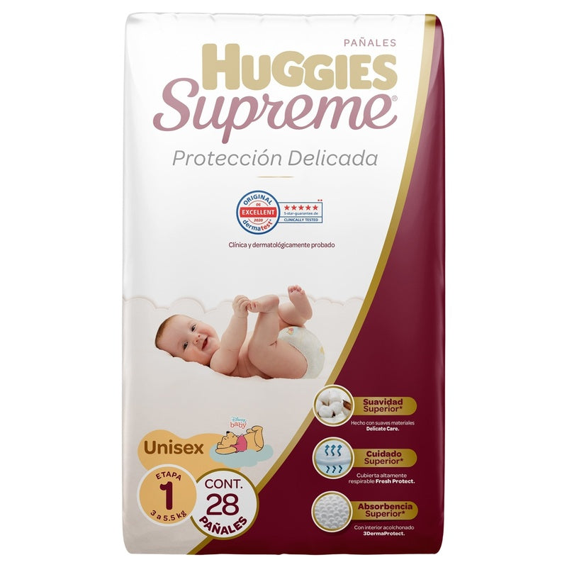 Pañal Huggies Supreme Etapa 1 Unisex Con 28 7506425651016  perfil 4