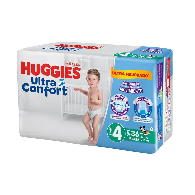 Pañal Huggies Ultraconfort Con 36 Piezas Niño Etapa 4 7506425655823  perfil 4