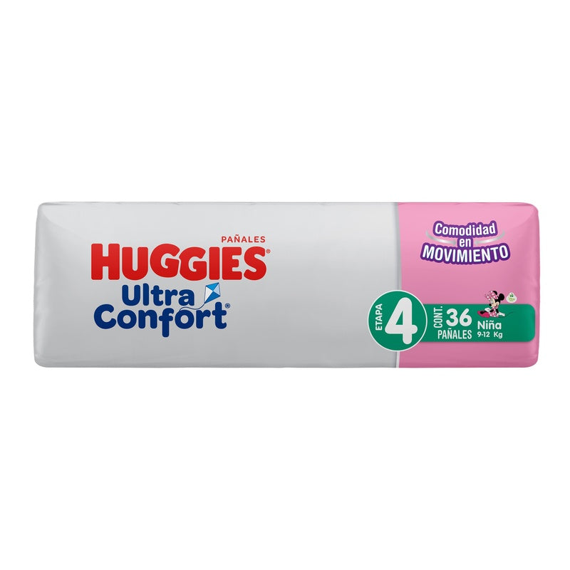 Pañal Huggies Ultraconfort Etapa 4 Niña Con 36 7506425655809  perfil 4